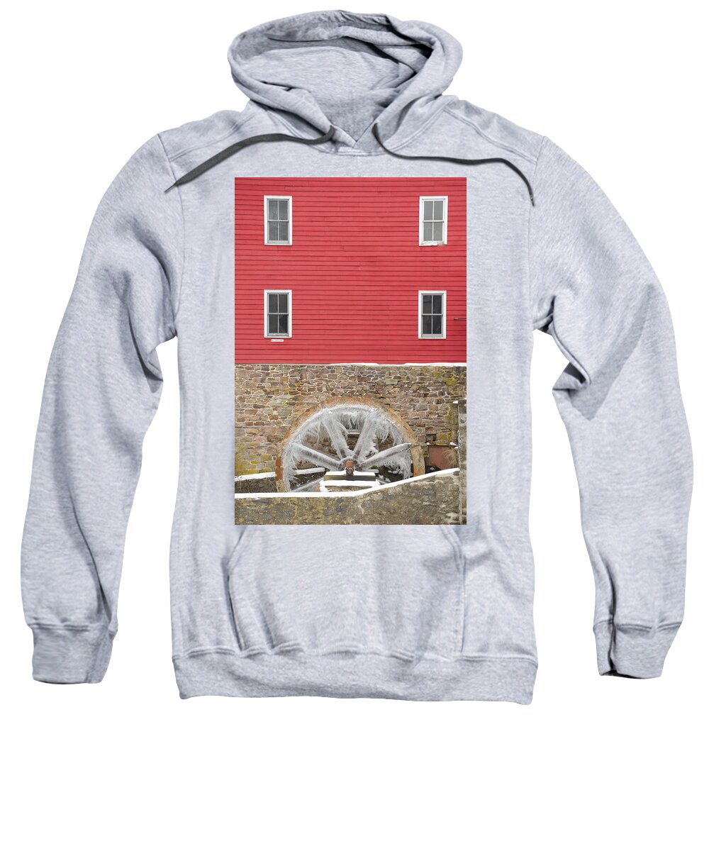 Mill Sweatshirt featuring the photograph The Frozen Wheel by Mark Rogers