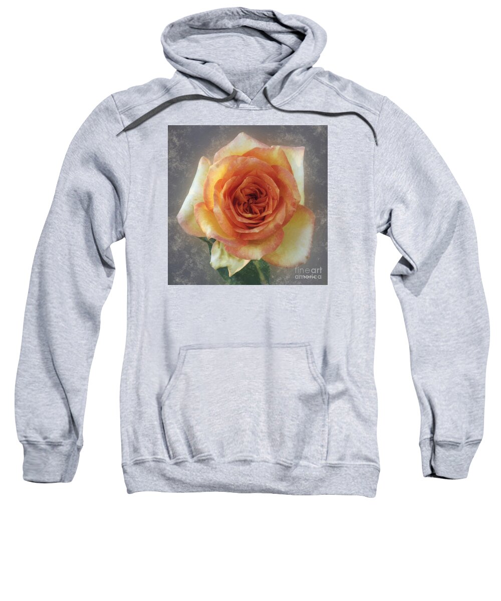 Rose Sweatshirt featuring the painting The Kiss of the Rose by RC DeWinter