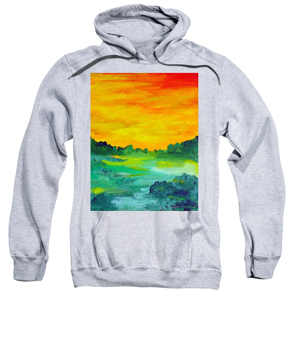 Lagoon Sweatshirt featuring the painting The Lagoon by Cheryl Nancy Ann Gordon