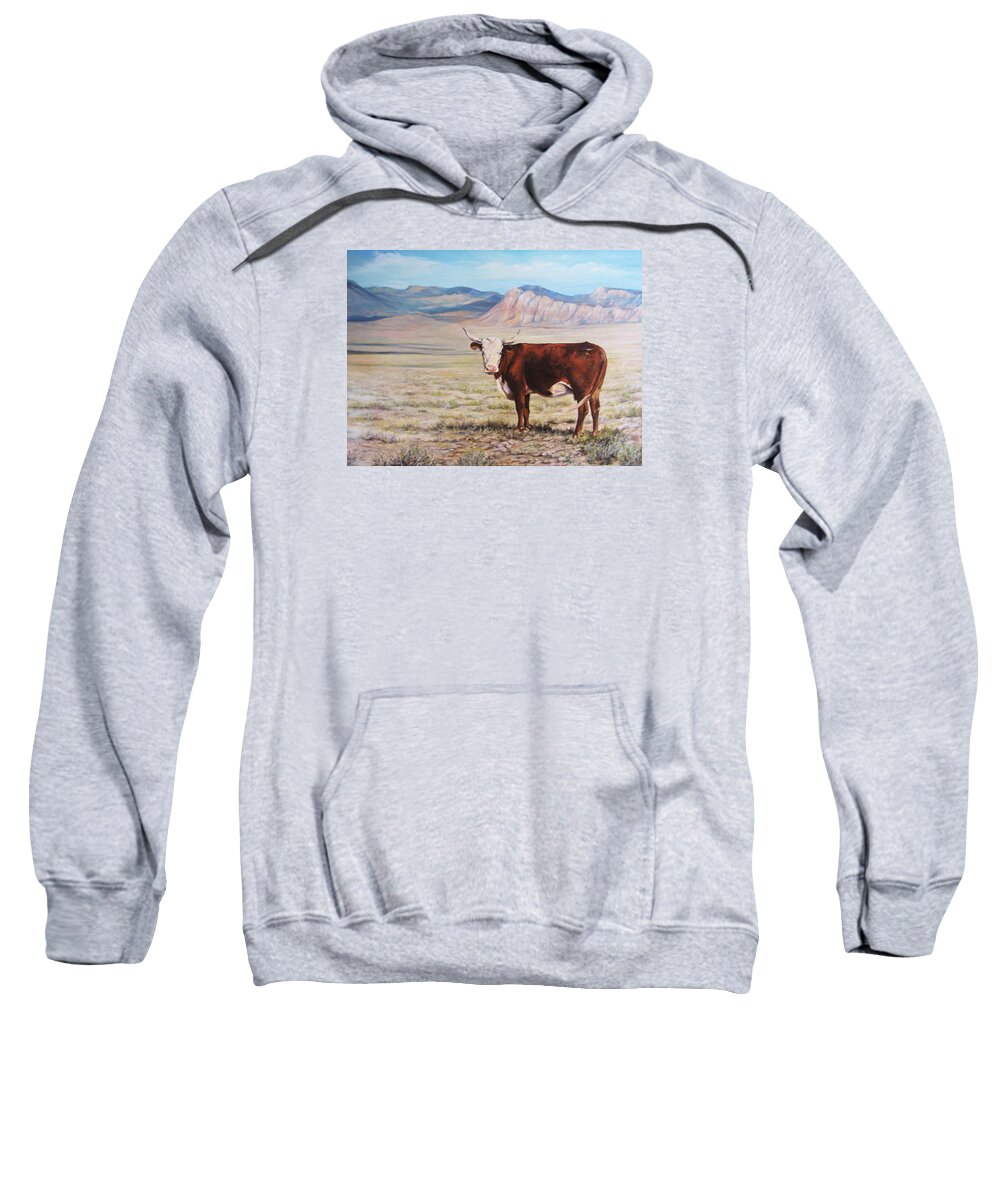 Nature Sweatshirt featuring the painting The Lone Range by Donna Tucker