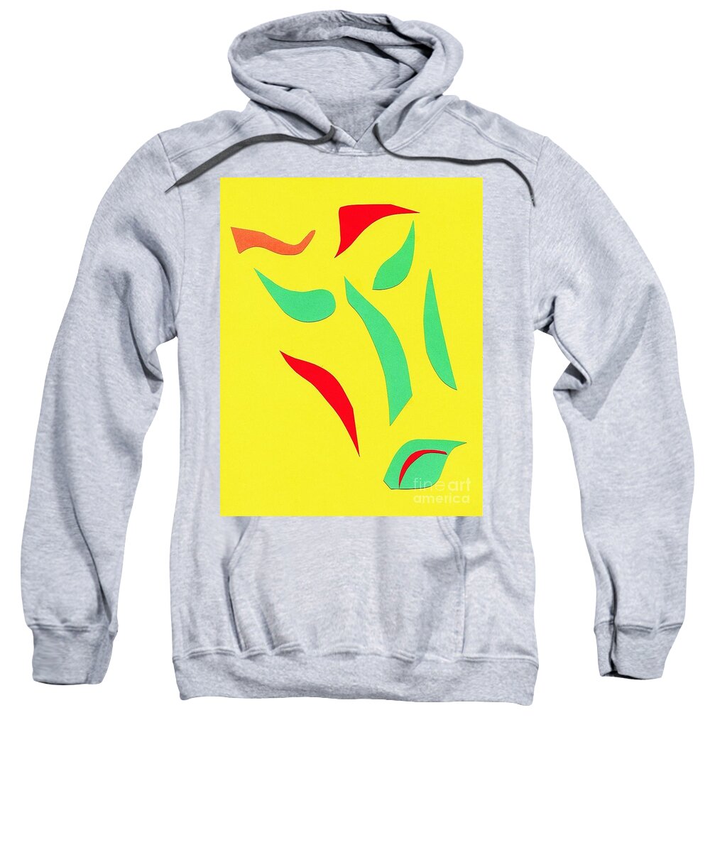 Face Sweatshirt featuring the mixed media The Mask by Delin Colon