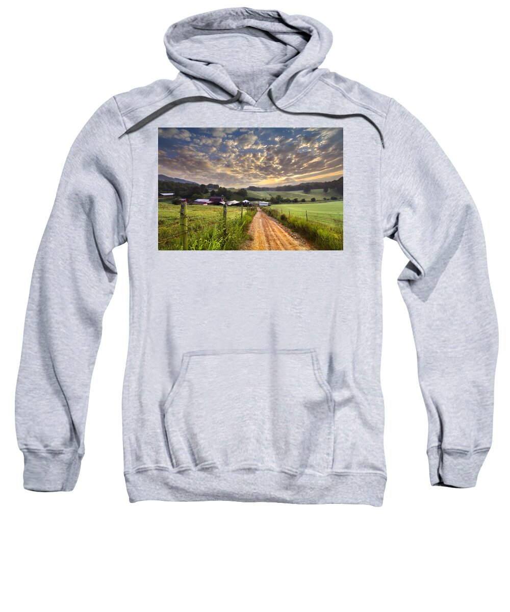 Appalachia Sweatshirt featuring the photograph The Old Farm Lane by Debra and Dave Vanderlaan