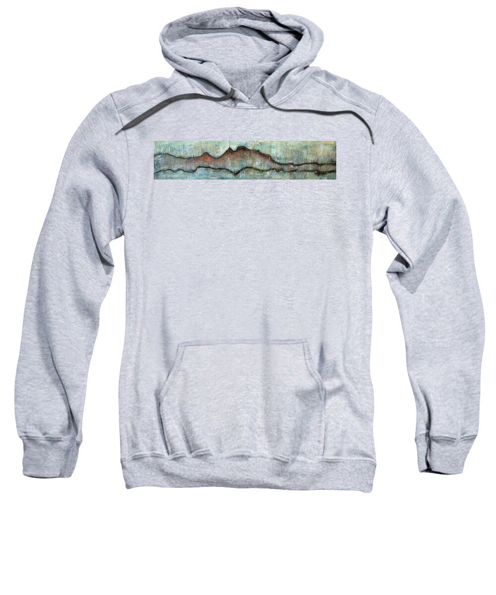 Landscape Sweatshirt featuring the painting The Only Way Out Is Through by Laurie Maves ART