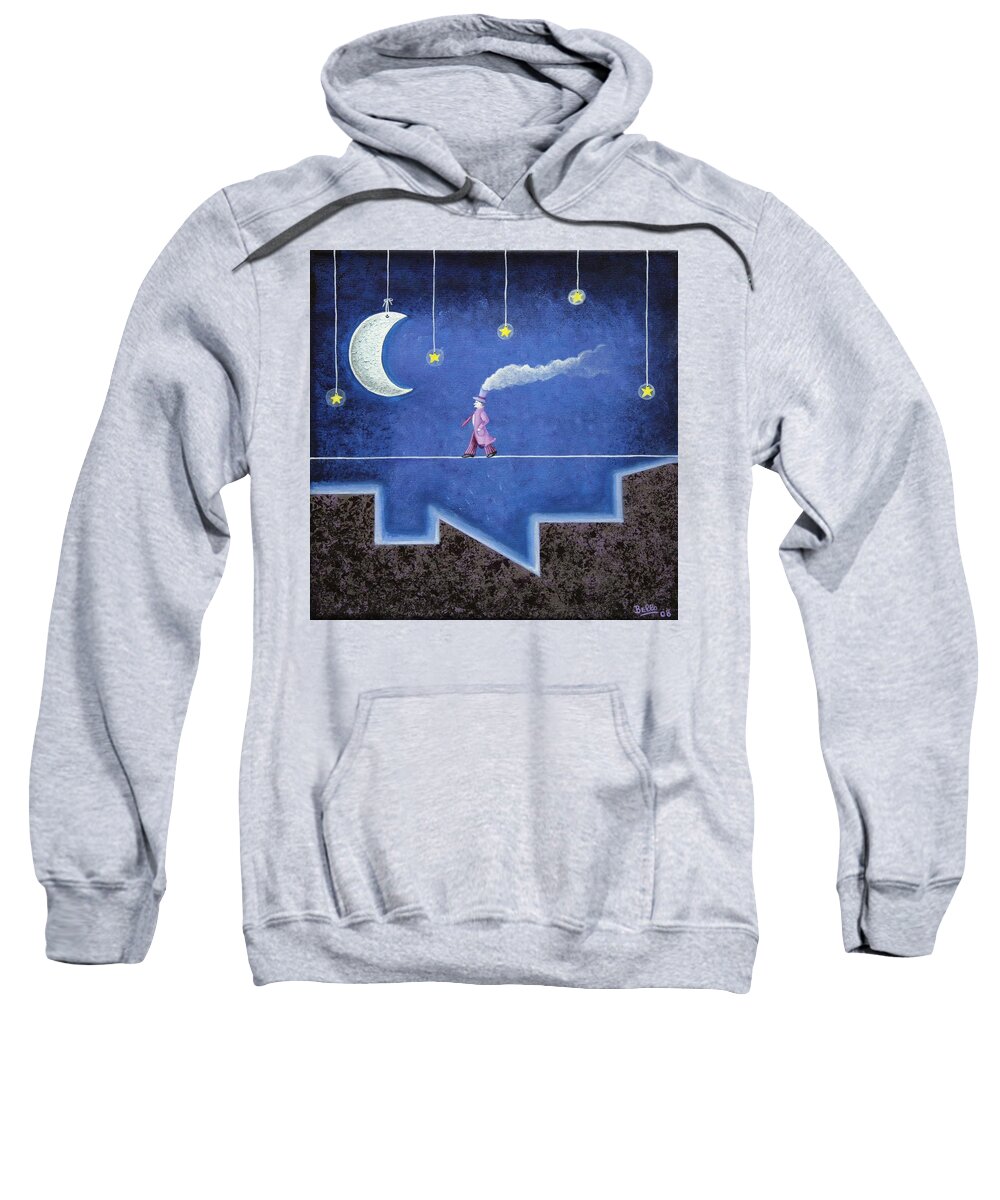 Night Sweatshirt featuring the painting The sleepwalker I by Graciela Bello