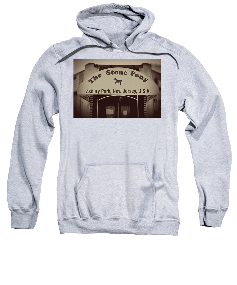 The Stone Pony Vintage Asbury Park New Jersey Sweatshirt featuring the photograph The Stone Pony Vintage Asbury Park New Jersey by Terry DeLuco