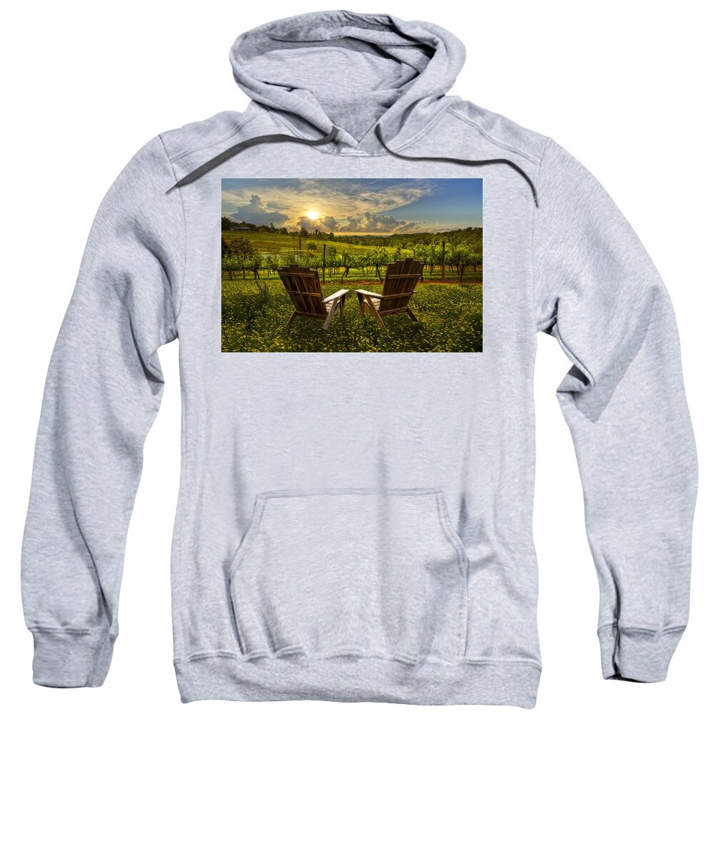 Appalachia Sweatshirt featuring the photograph The Vineyard  by Debra and Dave Vanderlaan