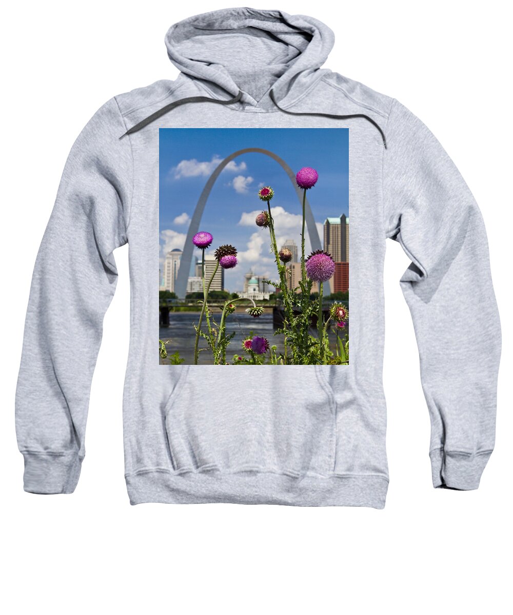St. Louis Sweatshirt featuring the photograph Thistles and the arch by Garry McMichael