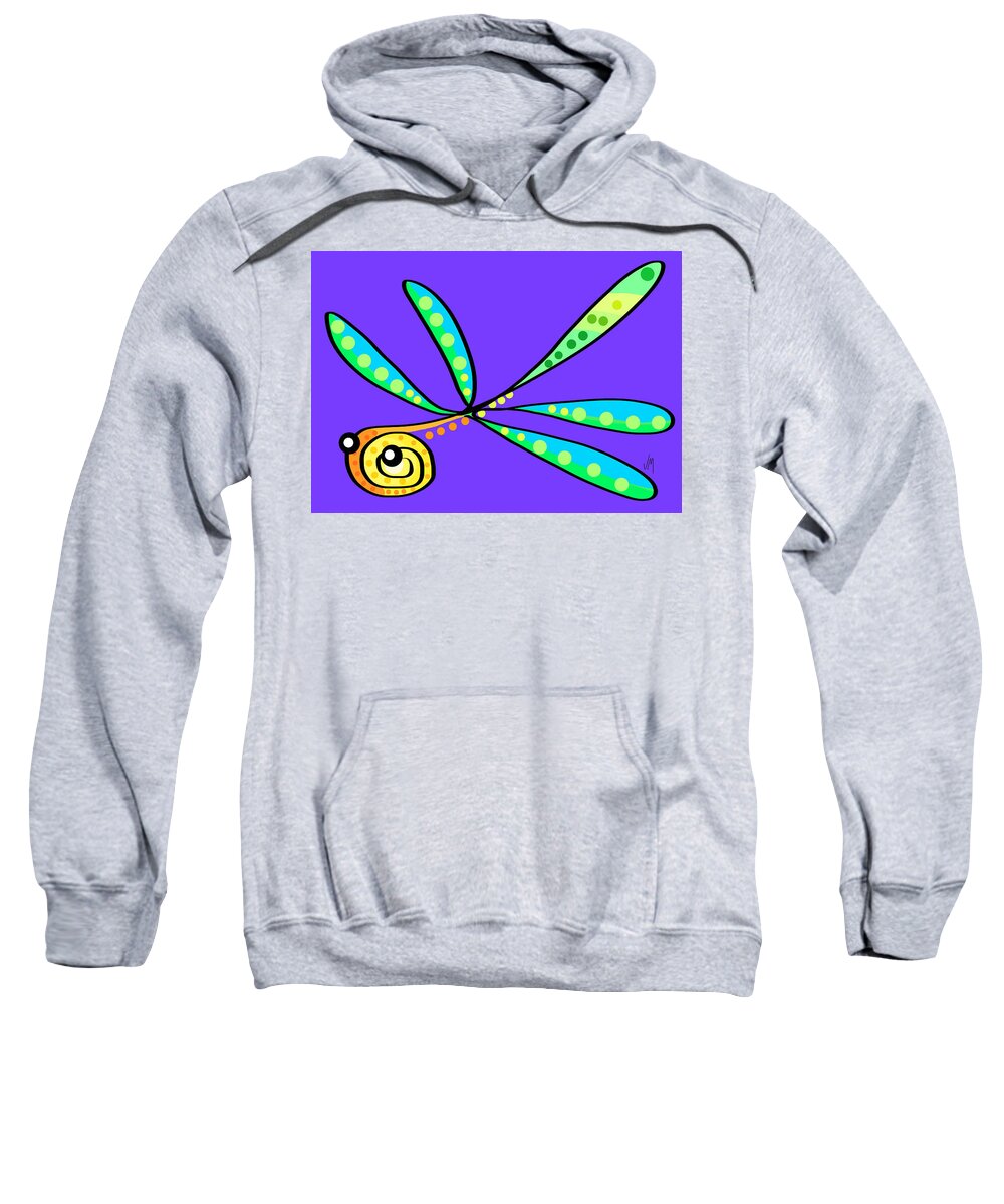 Dragonfly Sweatshirt featuring the digital art Thoughts and colors series dragonfly by Veronica Minozzi