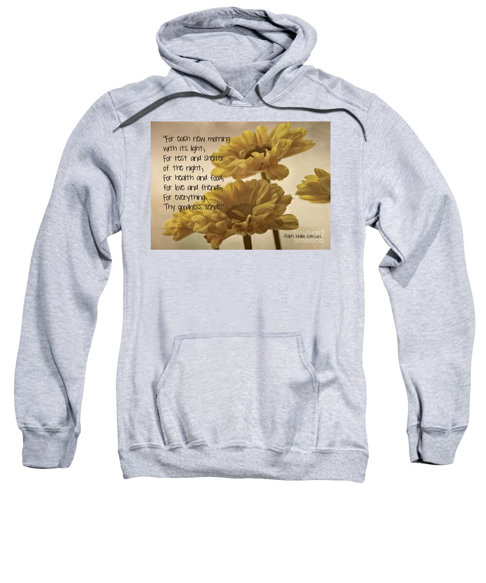 Yellow Flowers Close Sweatshirt featuring the photograph Thoughts Of Gratitude by Peggy Hughes