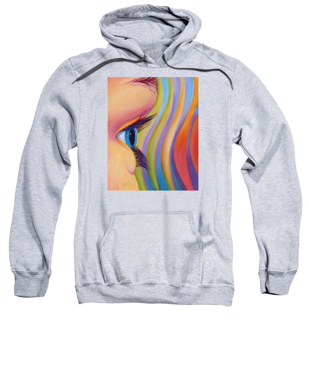 Eye Sweatshirt featuring the painting Through the Eyes of a Child by Sandi Whetzel