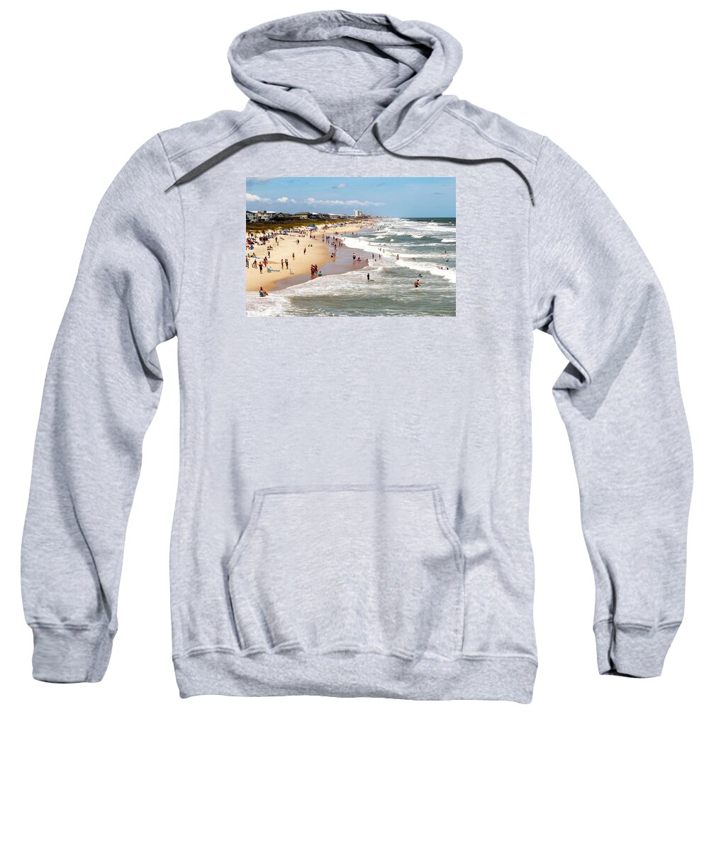 Beach Sweatshirt featuring the photograph Tourist At Kure Beach by Cynthia Guinn