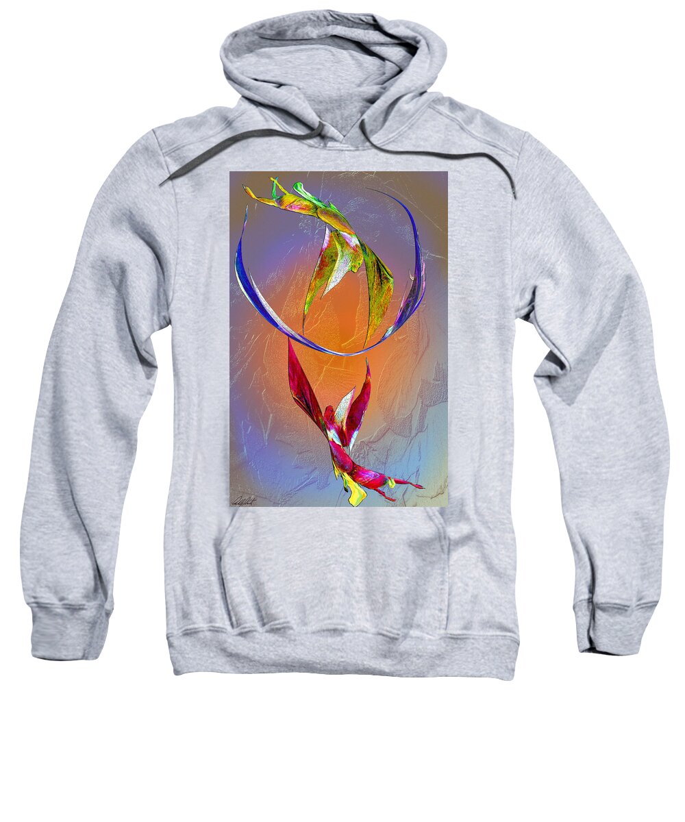 Angels Sweatshirt featuring the painting Trapeze Angels by Michele Avanti