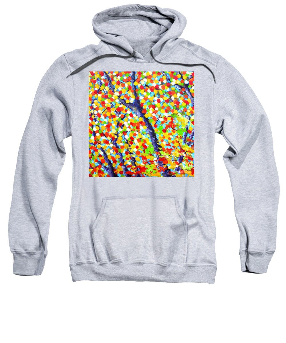 Tree Sweatshirt featuring the painting Tree at Fall by Cristina Stefan