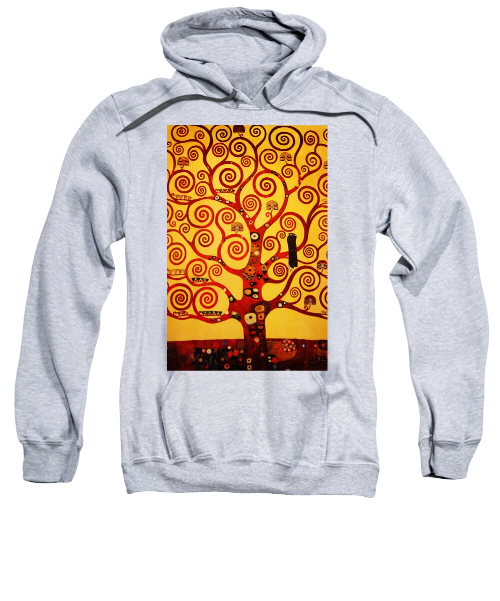 Klimt Sweatshirt featuring the painting Tree Life by Celestial Images