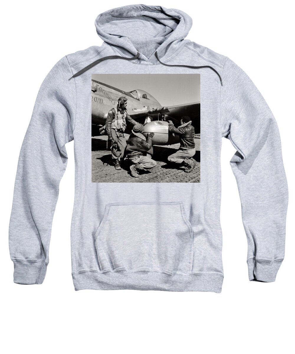 Tuskegee Sweatshirt featuring the photograph Tuskegee Preflight by Benjamin Yeager