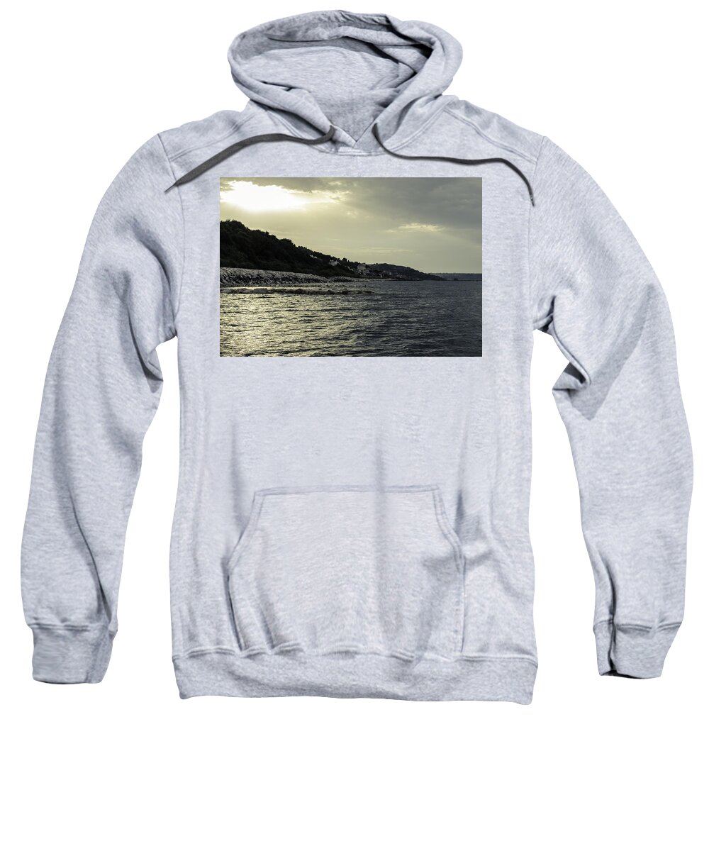 Landscape Sweatshirt featuring the photograph Sunset on the beach - Twilight Symphony by AM FineArtPrints
