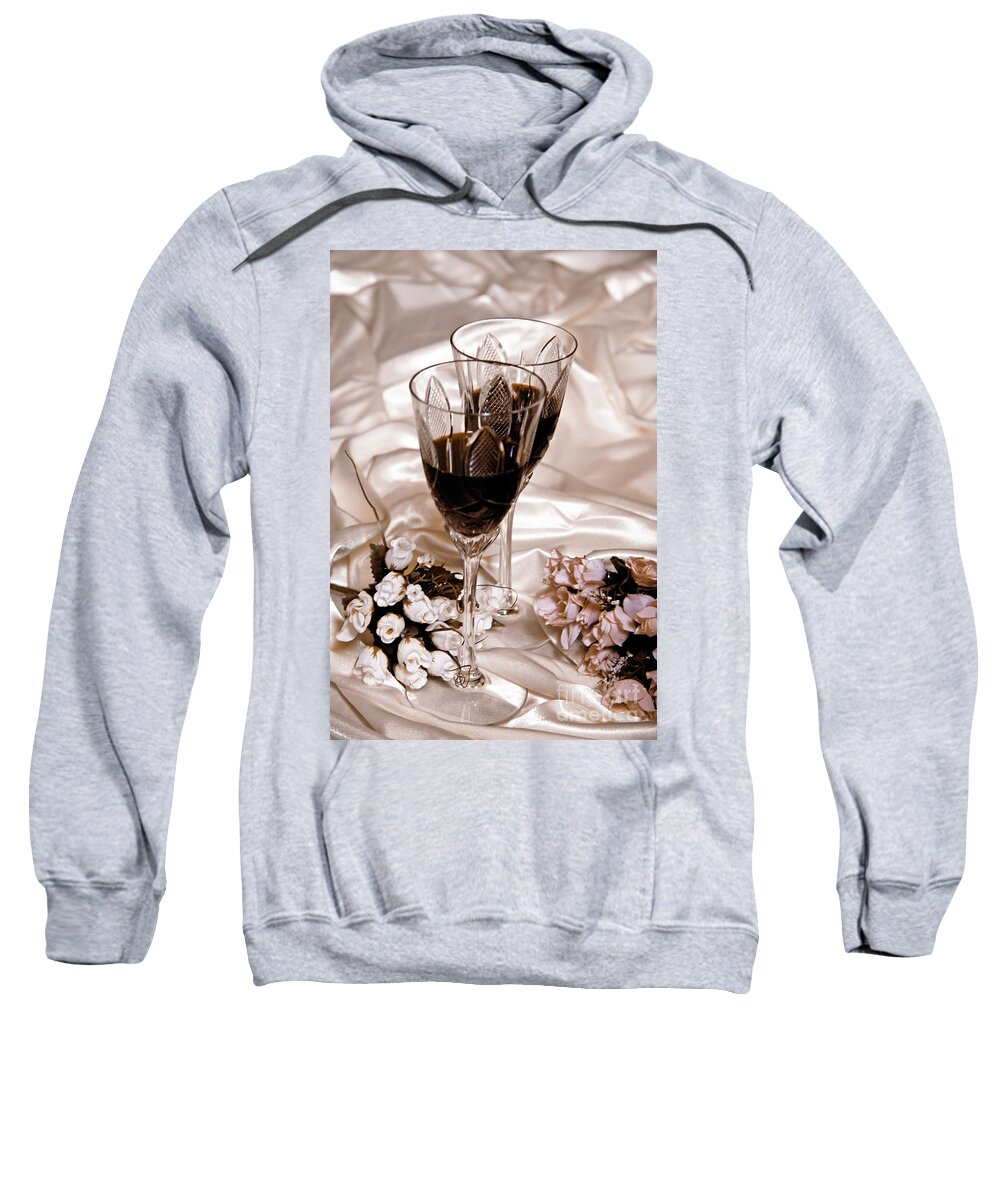 Wedding Sweatshirt featuring the photograph Two glasses by Lali Kacharava