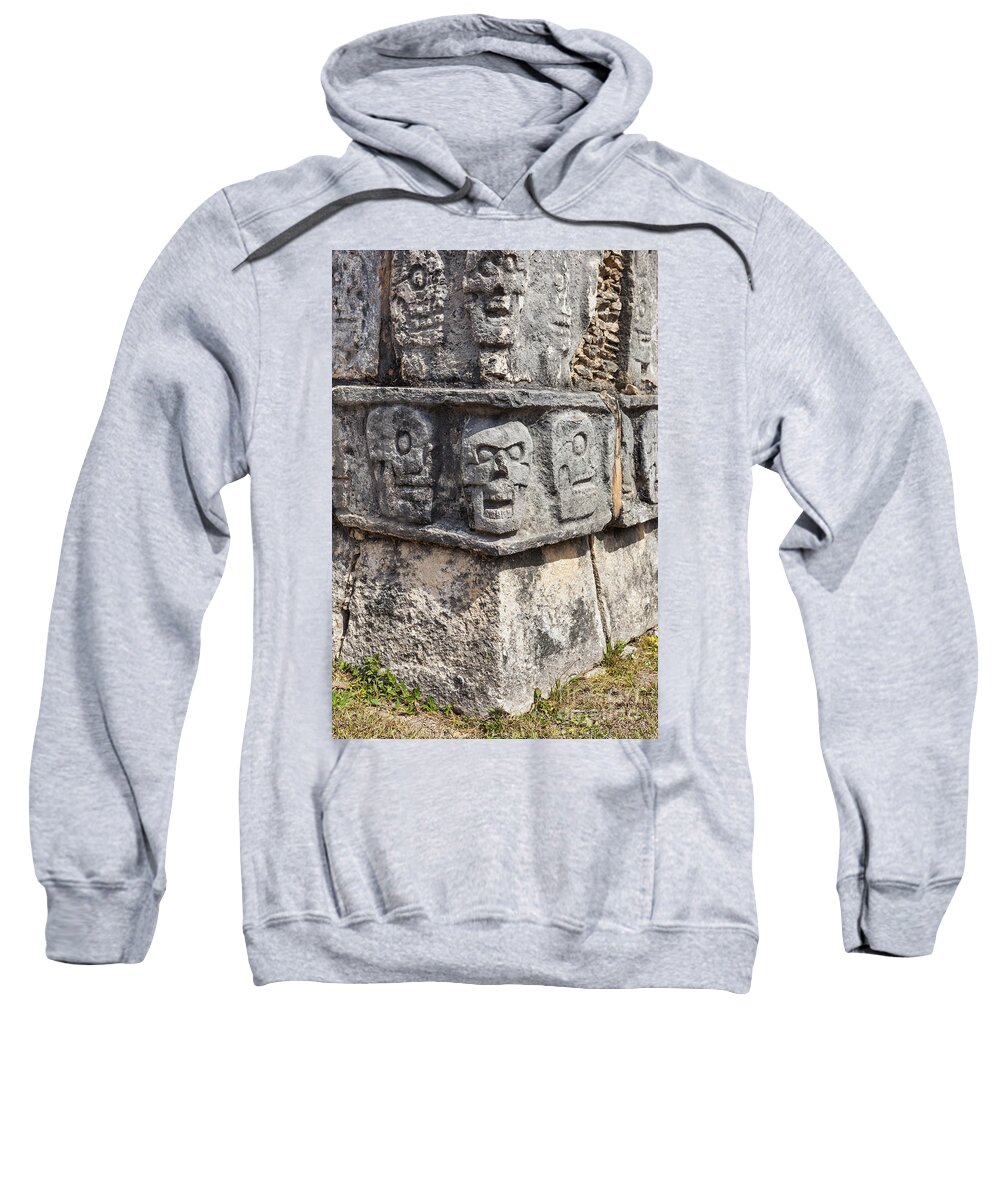 Art And Craft Sweatshirt featuring the photograph Tzompantli or Platform of the skulls at Chichen Itza by Bryan Mullennix