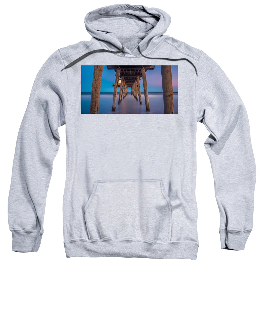 Pier Sweatshirt featuring the photograph Under the Pier - Wide Version by Mark Rogers