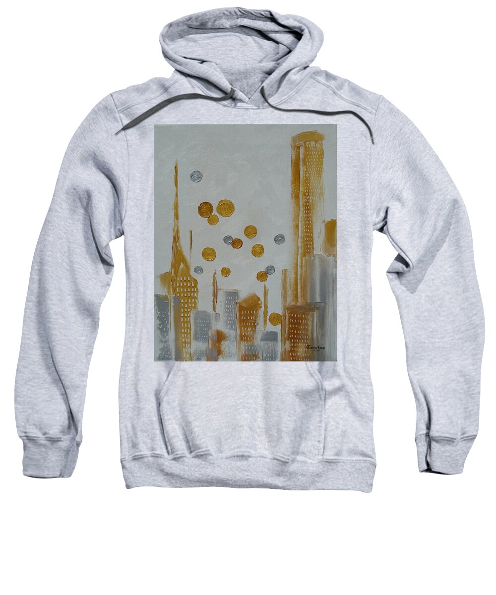 Abstract Sweatshirt featuring the painting Urban Polish by Judith Rhue