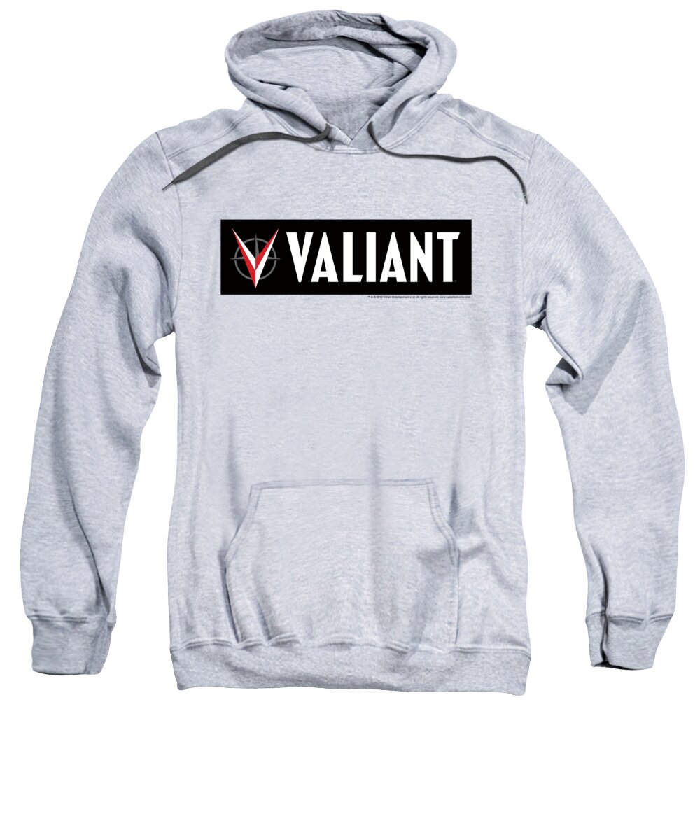  Sweatshirt featuring the digital art Valiant - Horizontal Logo by Brand A