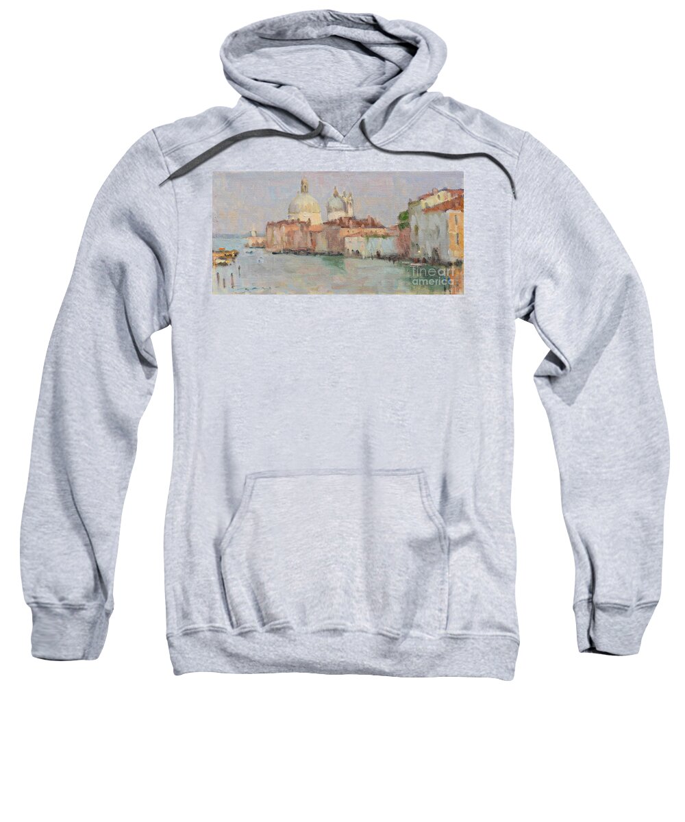 Fresia Sweatshirt featuring the painting Venice at Dusk by Jerry Fresia