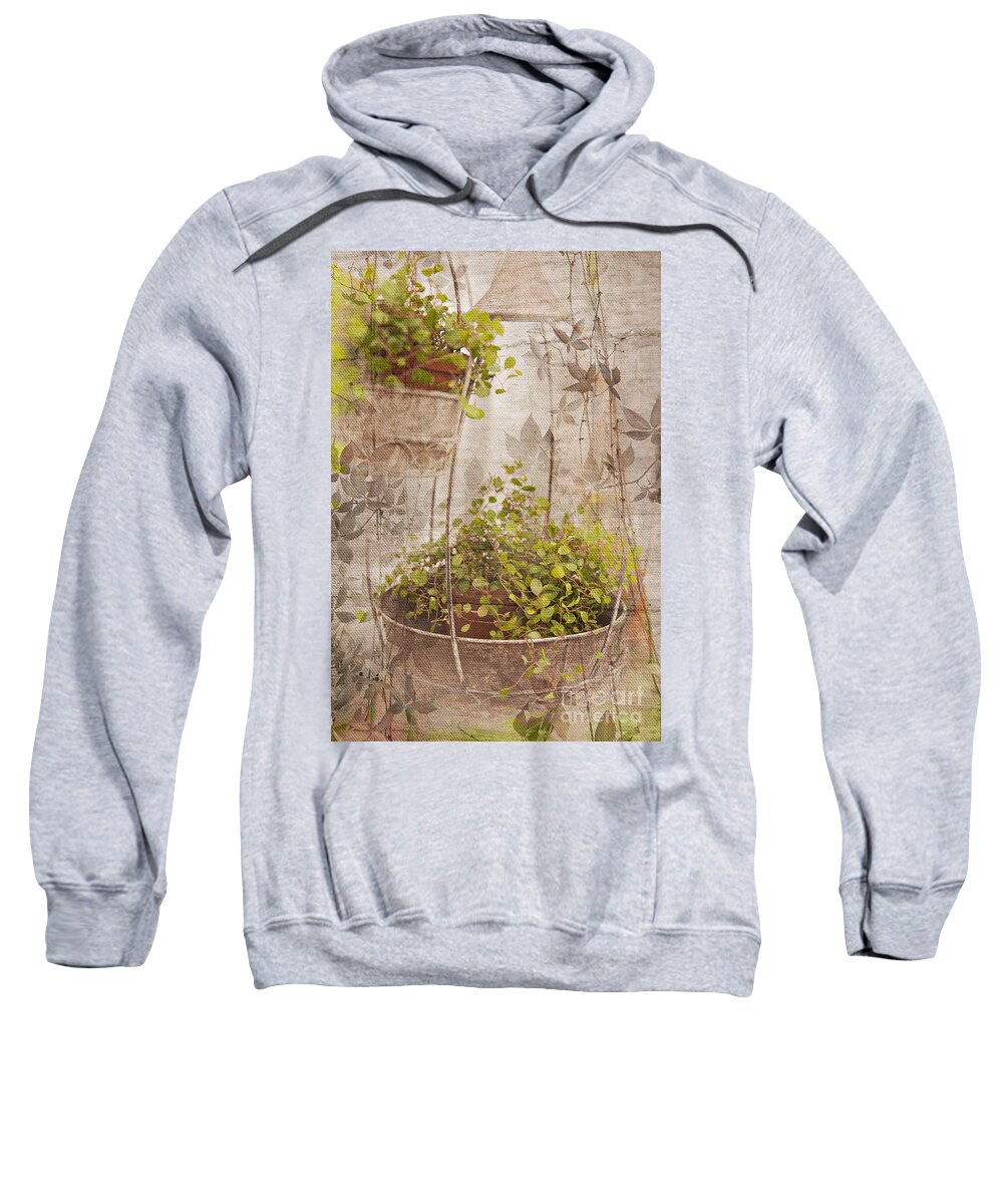 Abrasion Sweatshirt featuring the digital art Vintage floral print by Sophie McAulay