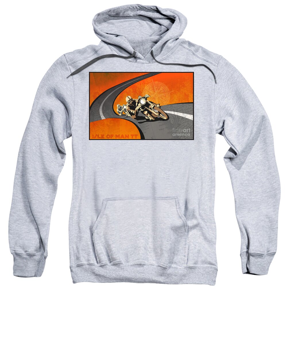 Vintage Motor Racing Sweatshirt featuring the painting Vintage Motor Racing by Sassan Filsoof