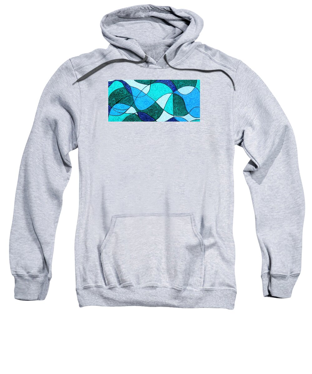 Water Abstract Sweatshirt featuring the painting Water Abstract by Genevieve Esson