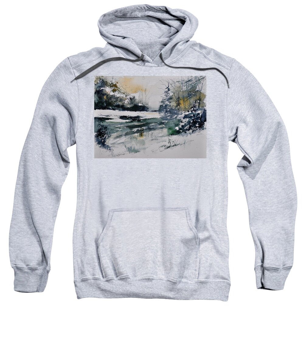 Landscape Sweatshirt featuring the painting Watercolor 411072 by Pol Ledent
