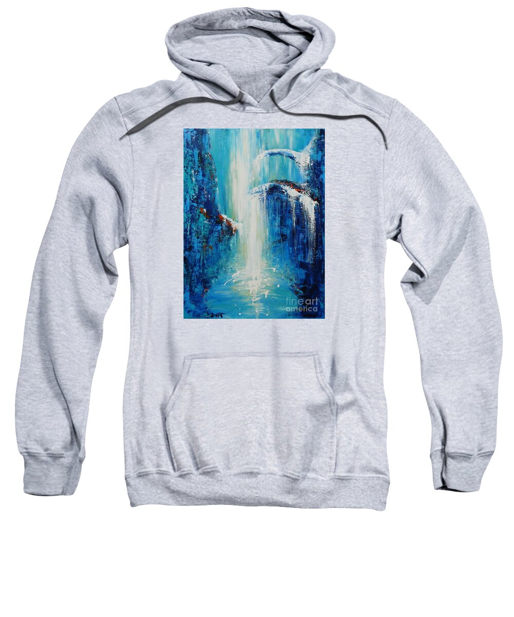 Waterfall Sweatshirt featuring the painting Waterfall by Dan Campbell