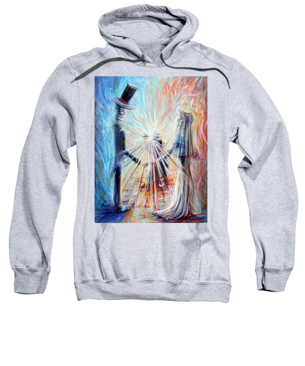 Day Of The Dead Sweatshirt featuring the painting Wedding Photographer by Heather Calderon