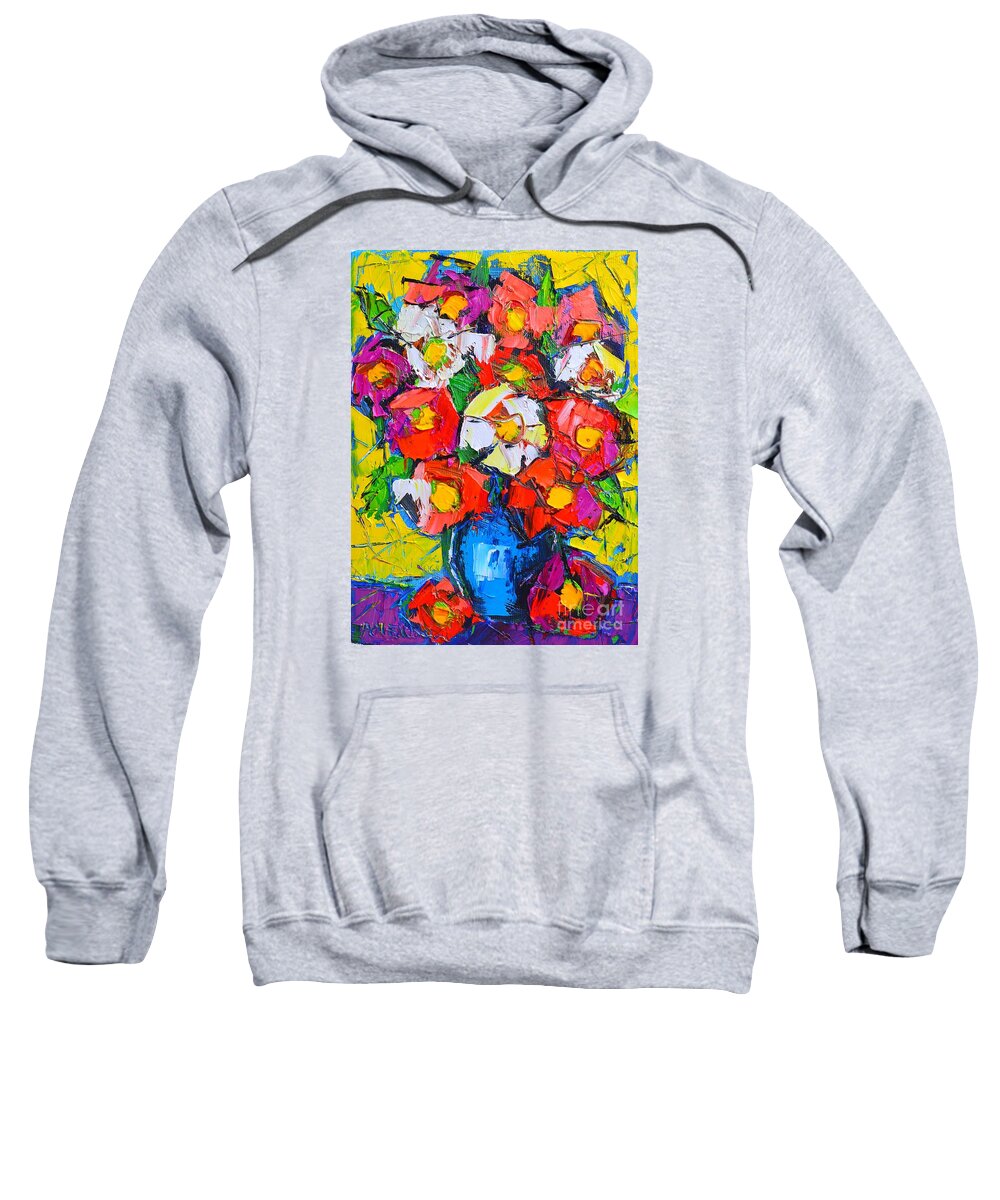 Flowers Sweatshirt featuring the painting Wild Colorful Flowers by Ana Maria Edulescu