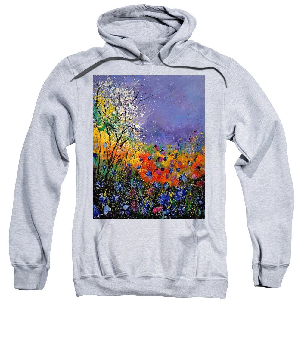 Landscape Sweatshirt featuring the painting Wild Flowers 4110 by Pol Ledent