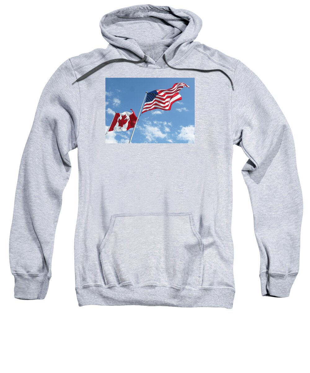 Flags Sweatshirt featuring the photograph Wind Whipped Flags by Ann Horn