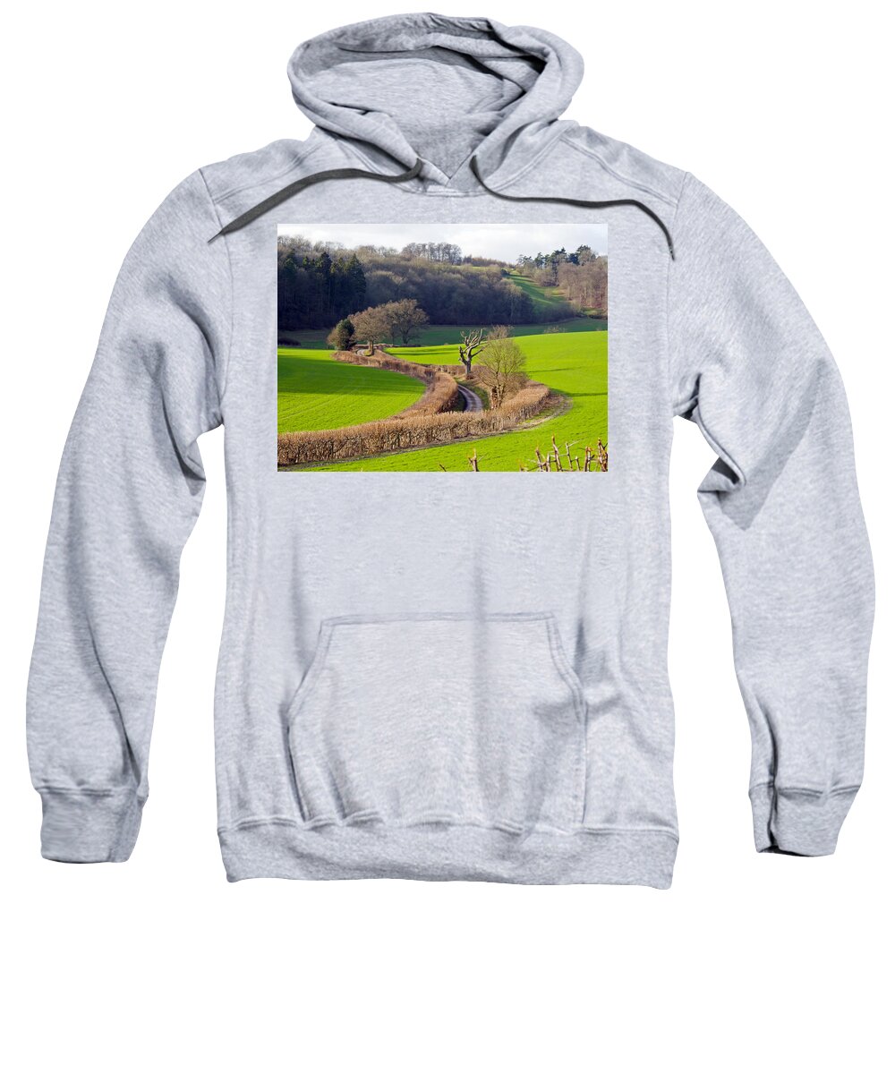 Winding Country Lane Sweatshirt featuring the photograph Winding Country Lane by Tony Murtagh