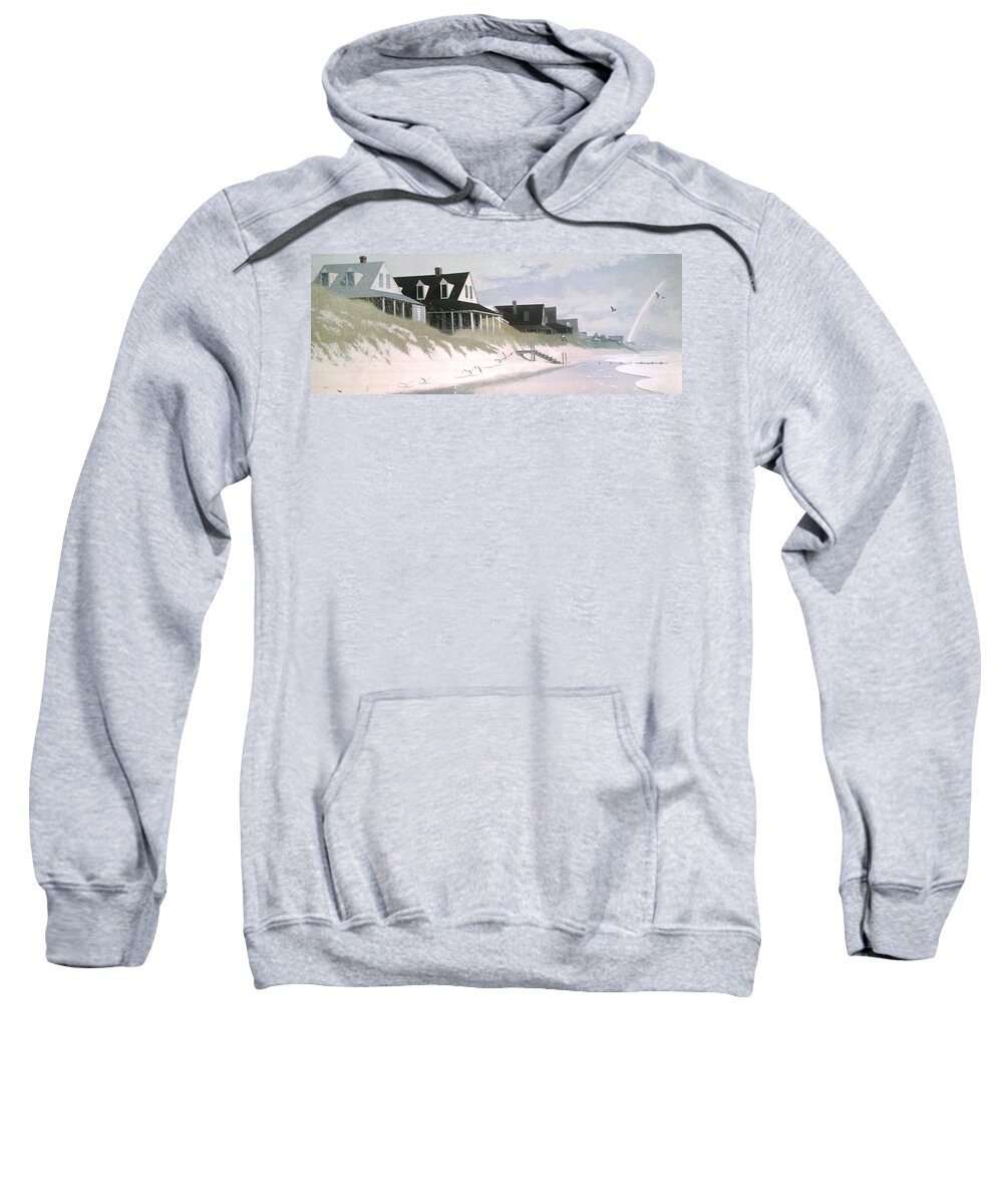 Pawley's Island Sweatshirt featuring the painting Winter Beach by Blue Sky