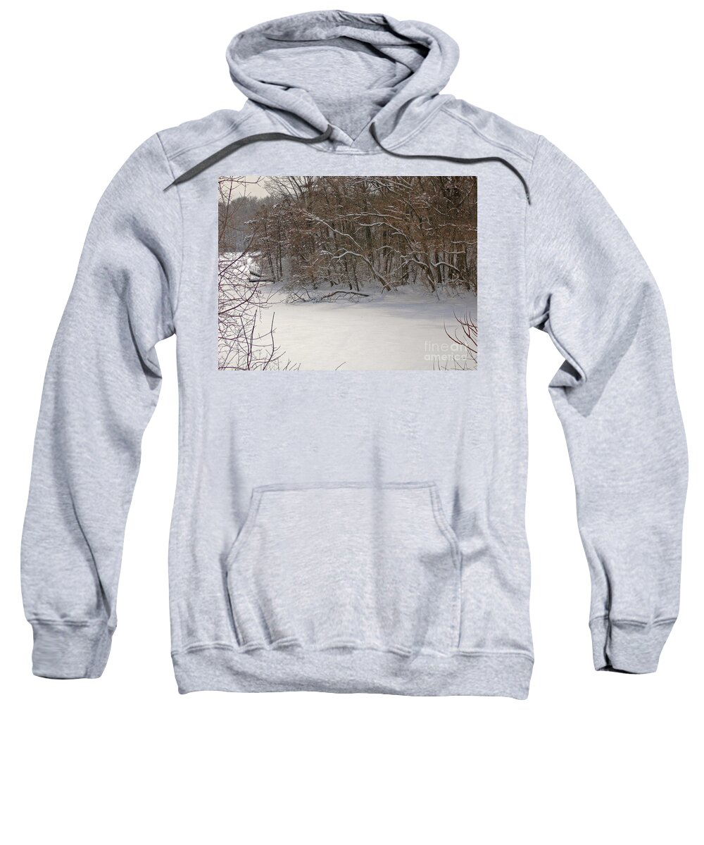 Winter Sweatshirt featuring the photograph Winter Lakeside by Ann Horn