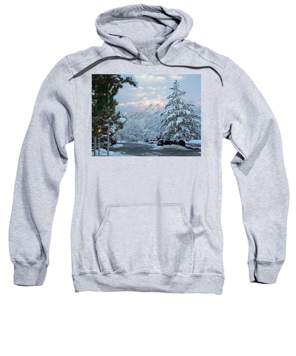 Salt Lake City Sweatshirt featuring the photograph Winter Wonderland in Murray Utah by Tikvah's Hope