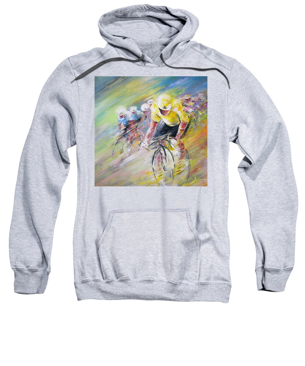 Sports Sweatshirt featuring the painting Yellow Triumph by Miki De Goodaboom