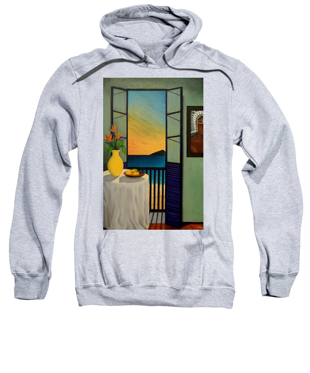 Thursday Island Sweatshirt featuring the painting Thursday Island Reflections by Joe Michelli