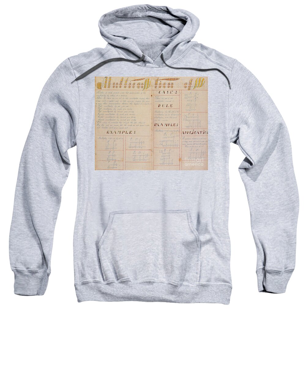 19th Century Sweatshirt featuring the photograph 19th Century Amish Math Book by Photo Researchers