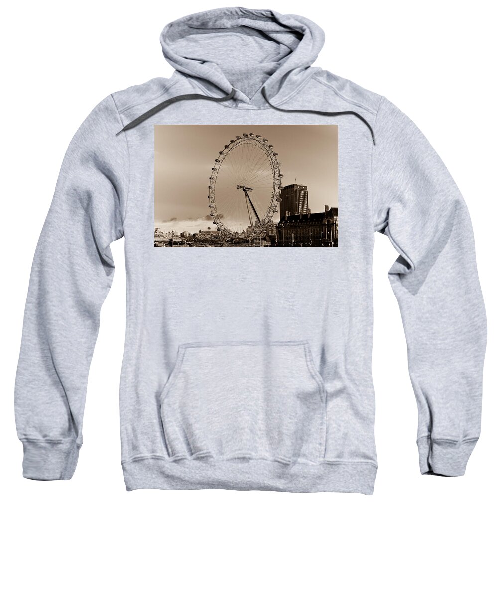 London Eye Sweatshirt featuring the digital art London Eye #9 by David Pyatt