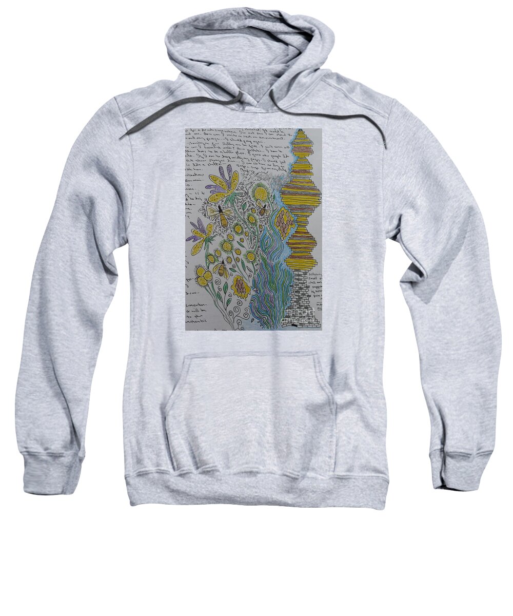 Illustration Sweatshirt featuring the drawing A Page from my Journal by Heather Hennick