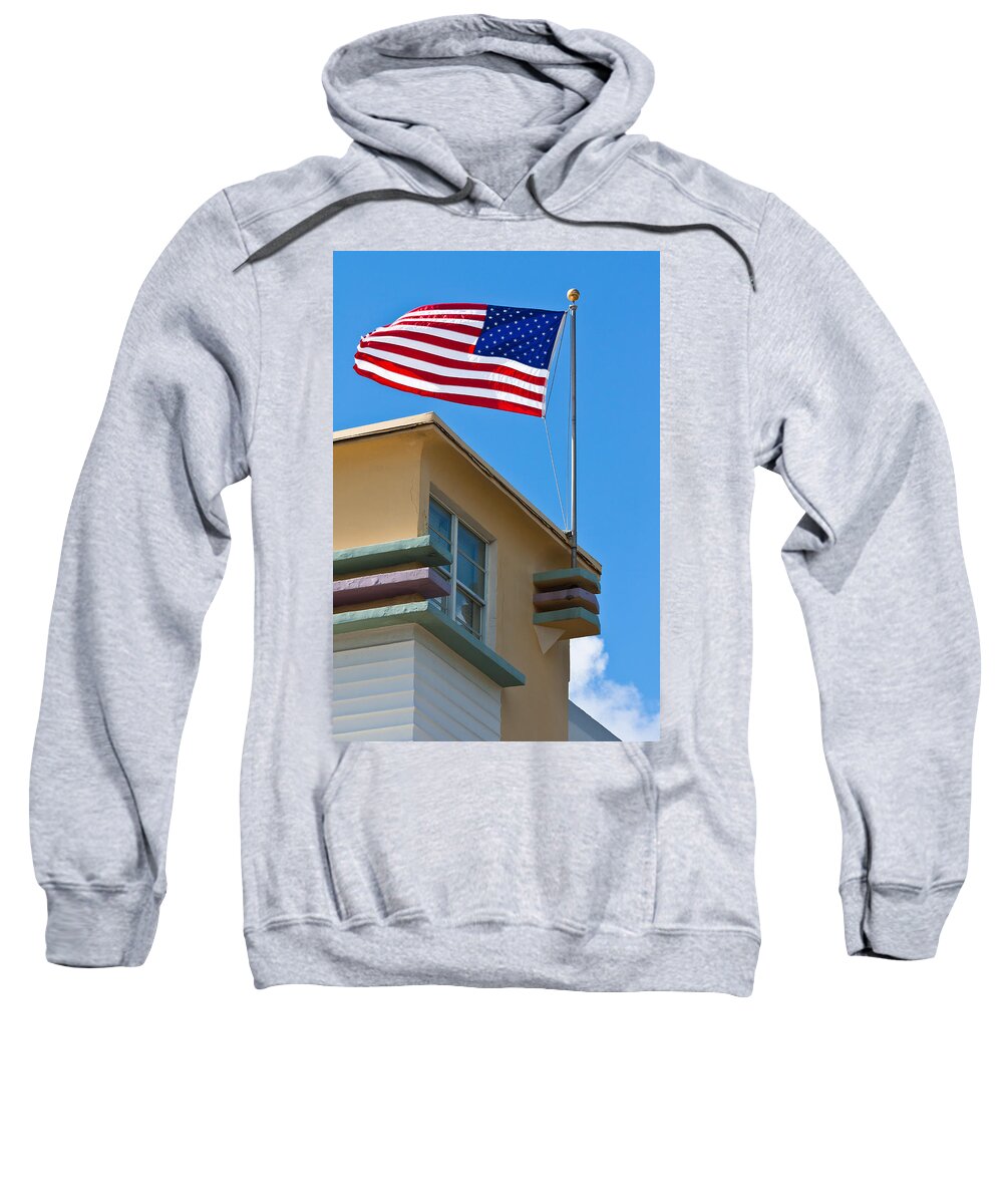 Architectural Features Sweatshirt featuring the photograph Avalon Hotel in Miami Beach by Ed Gleichman