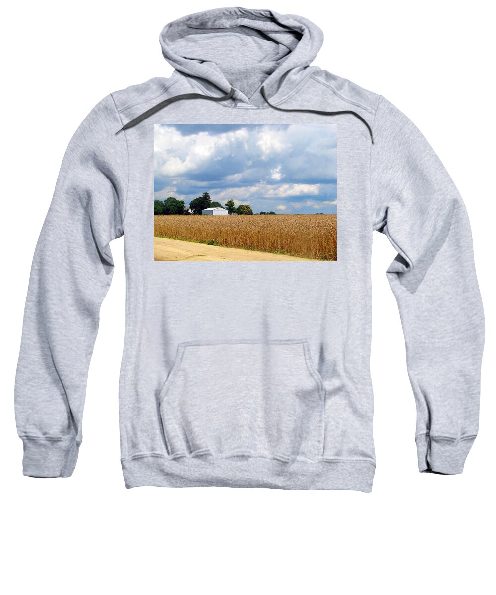 Barn Sweatshirt featuring the photograph Barn Clouds by Clara Sue Beym