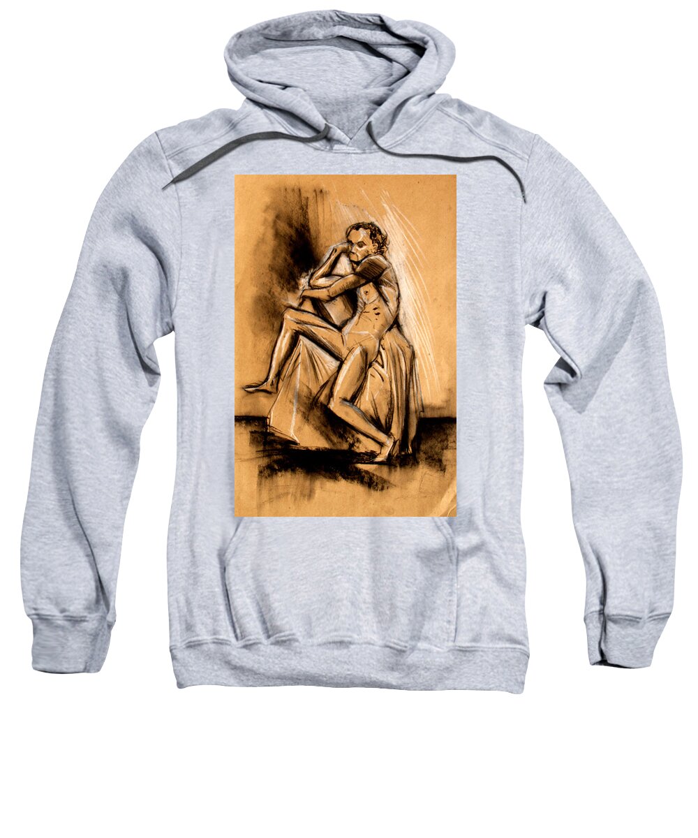  Sweatshirt featuring the drawing Boxer by John Gholson