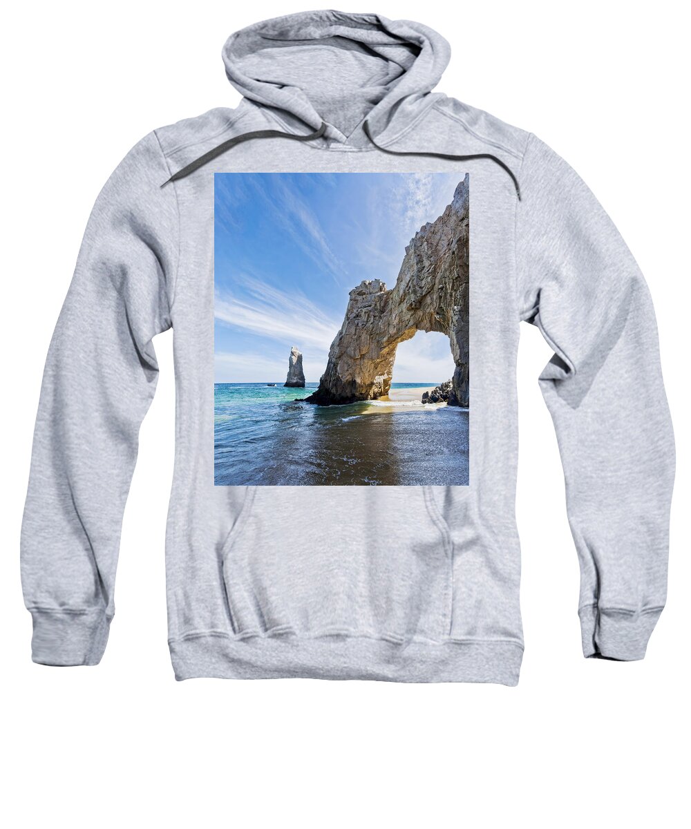 Amazing Sweatshirt featuring the photograph Cabo San Lucas Arch by Mike Raabe
