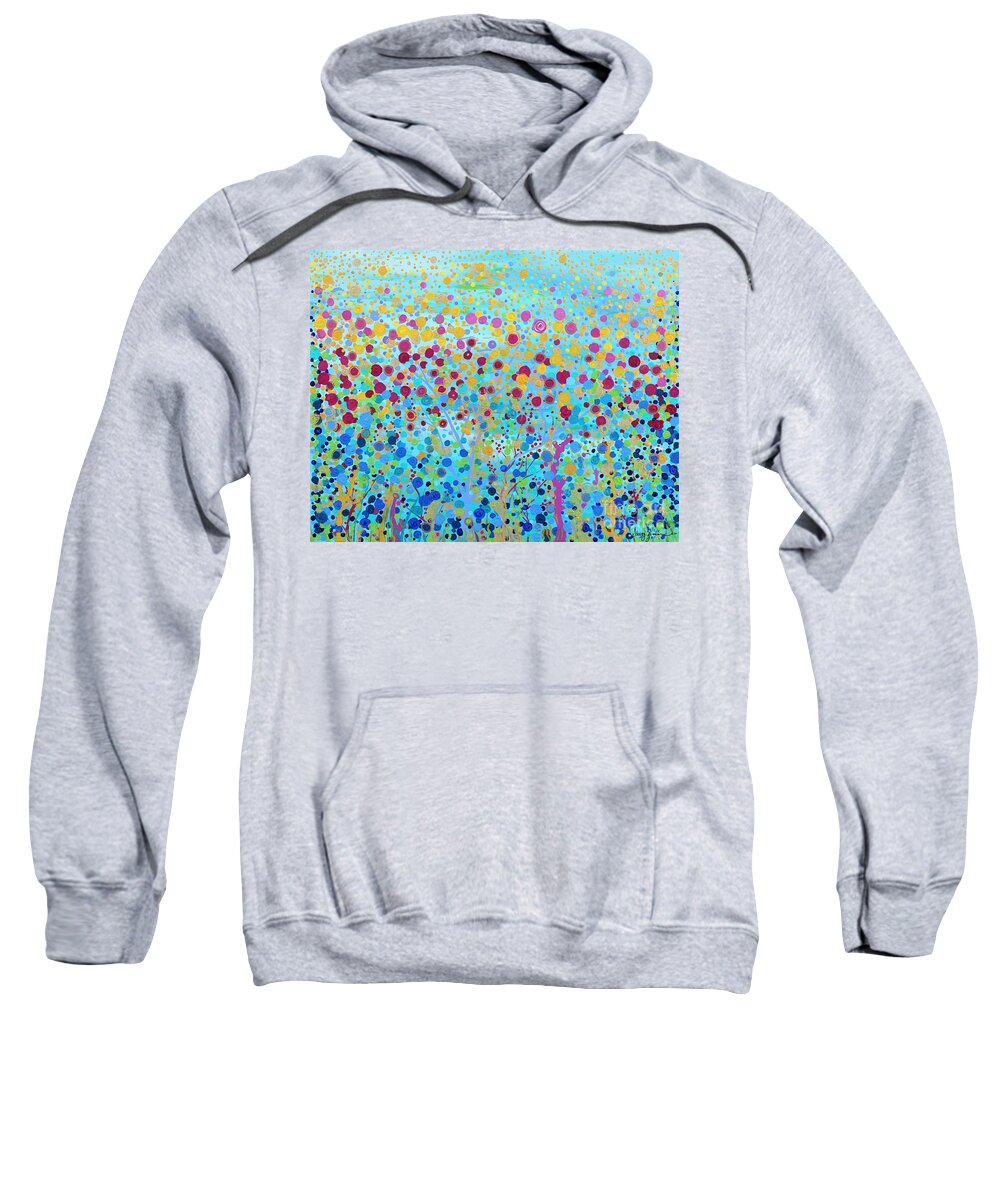 Coral Sweatshirt featuring the painting Coral Symphony by Stacey Zimmerman