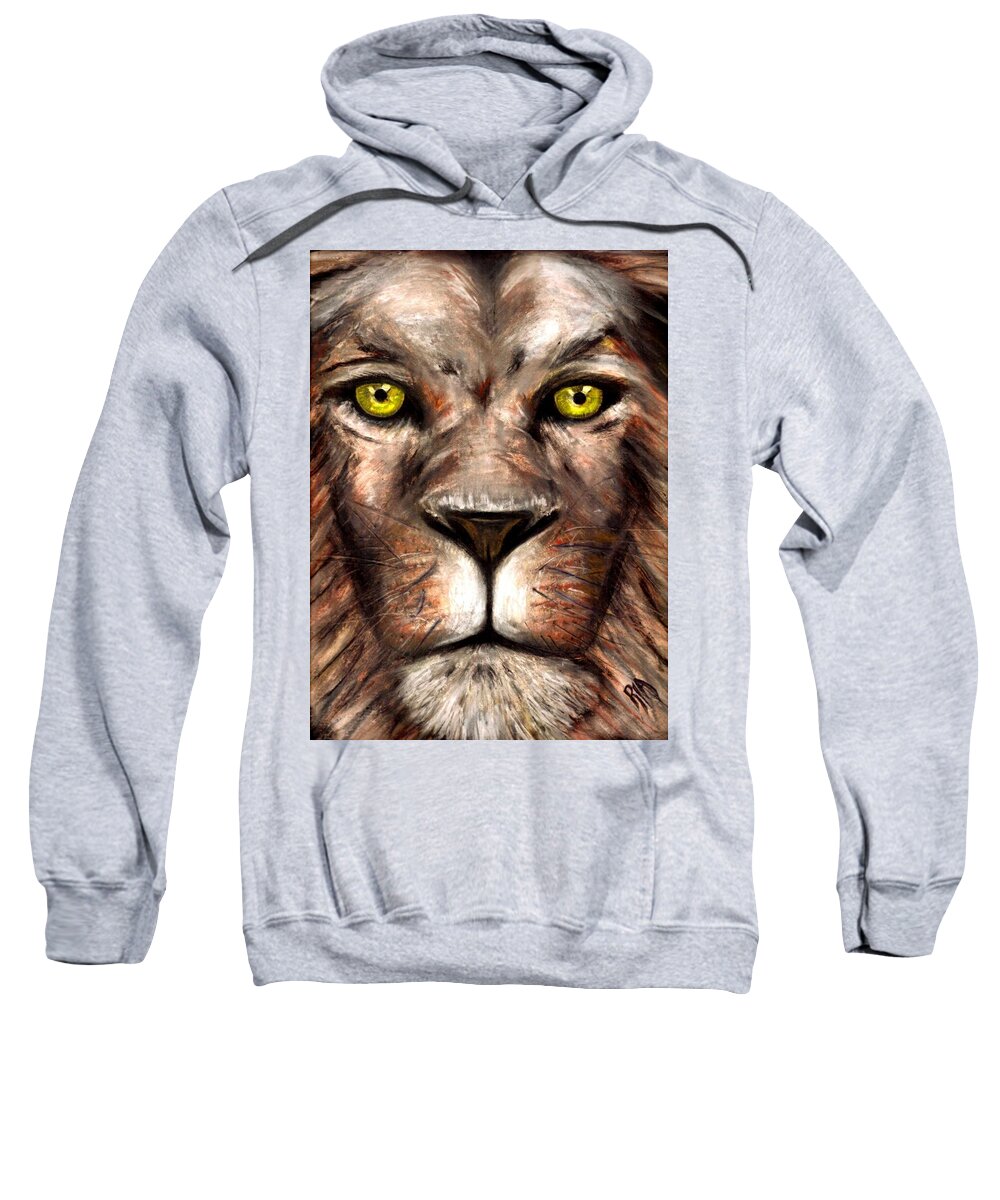 Lion Sweatshirt featuring the photograph Cure.Rage.Us. A commanding yet humble presence is bigger than any outburst of rage by Artist RiA